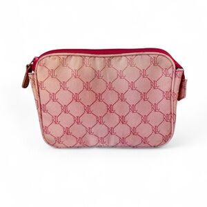 Lauren Ralph Lauren Pink Logo Cosmetic Bag Makeup Travel Pouch RLL Case